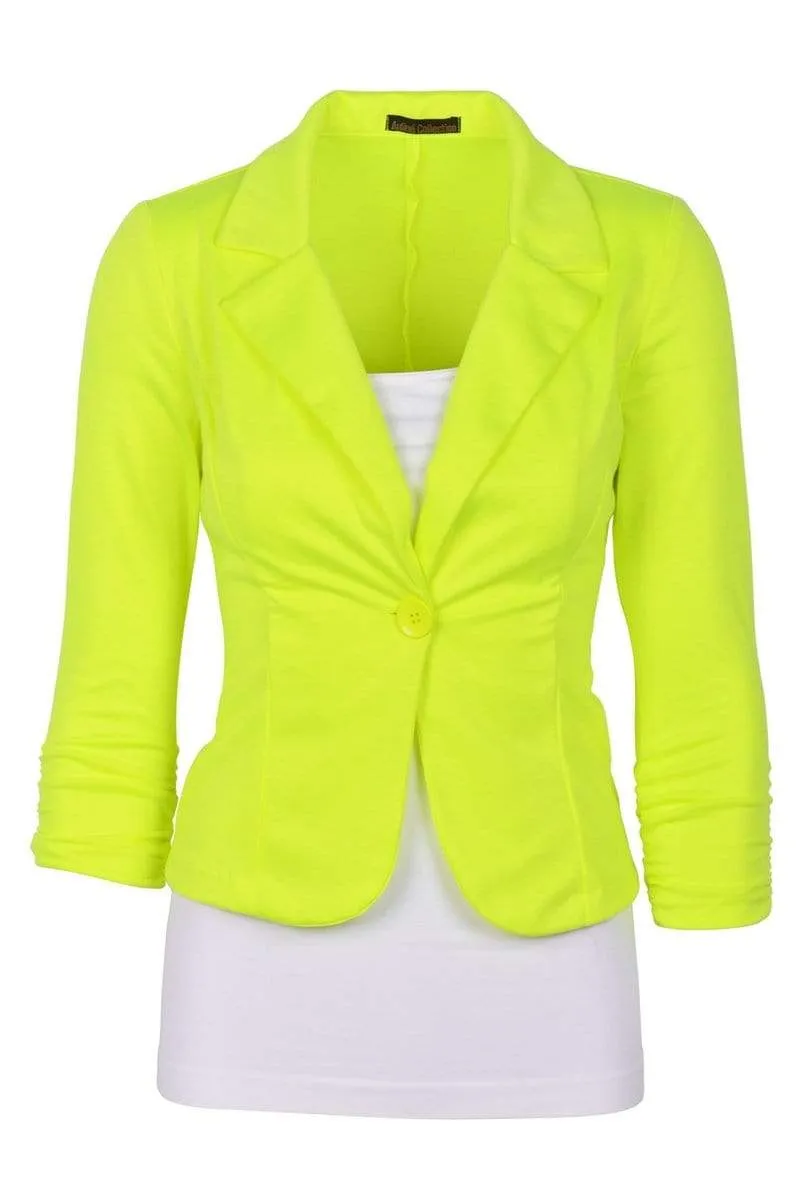 Auliné Collection Women's Casual Work Solid Color Knit Blazer