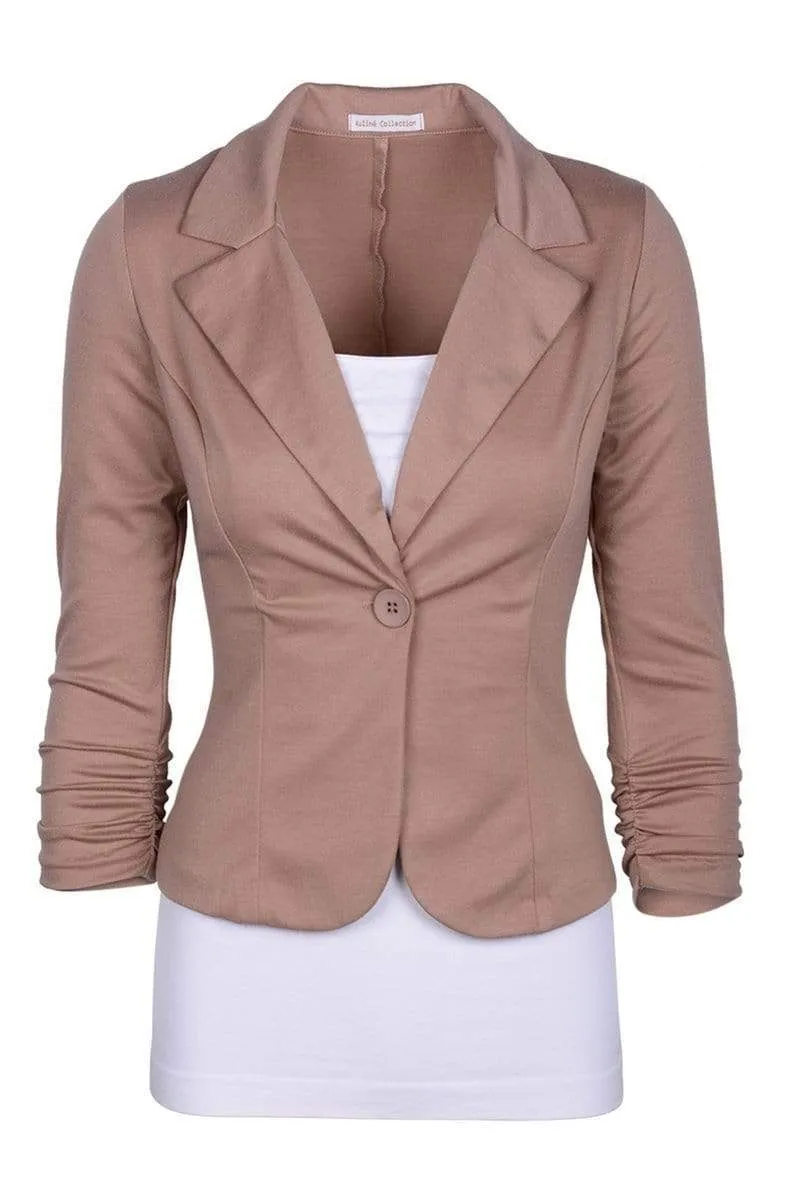 Auliné Collection Women's Casual Work Solid Color Knit Blazer