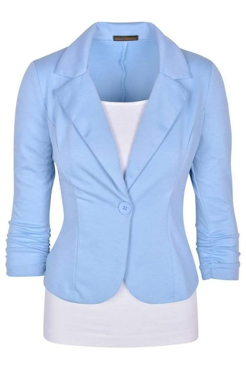 Auliné Collection Women's Casual Work Solid Color Knit Blazer