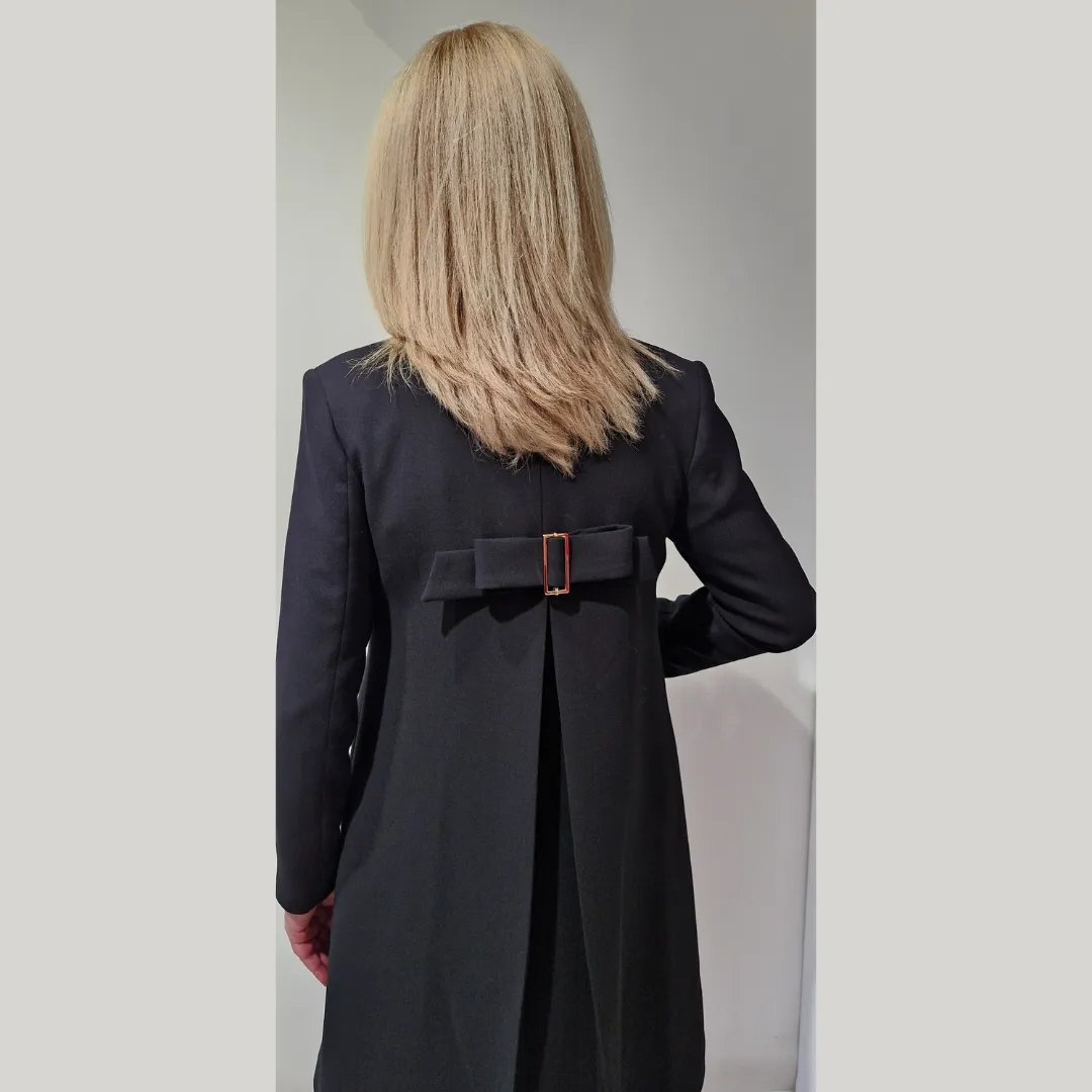 Badoo Gold Square Button Coat with Bow Detail on Back