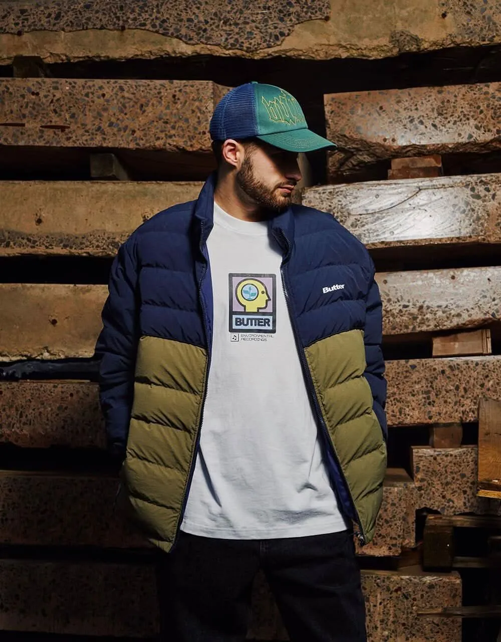 Butter Goods Puffer Jacket - Navy