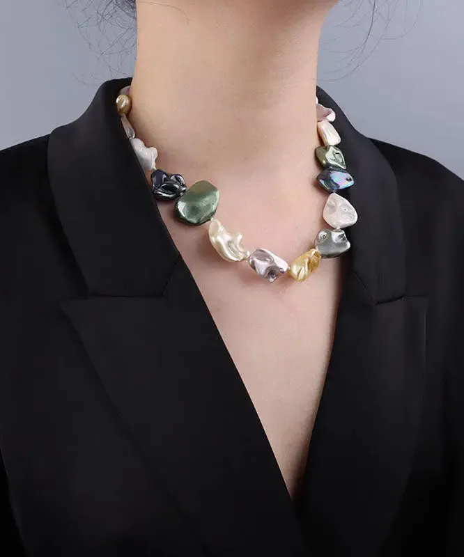 Chic Rainbow Pearl Shell Gratuated Bead Necklace ML0337