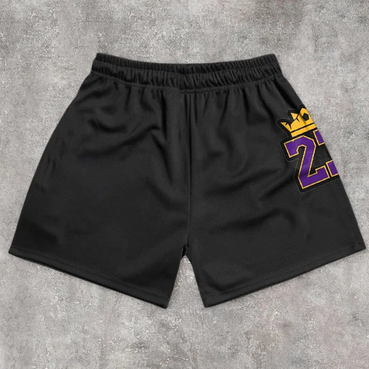 Comfortable Street Basketball Pattern Retro Shorts