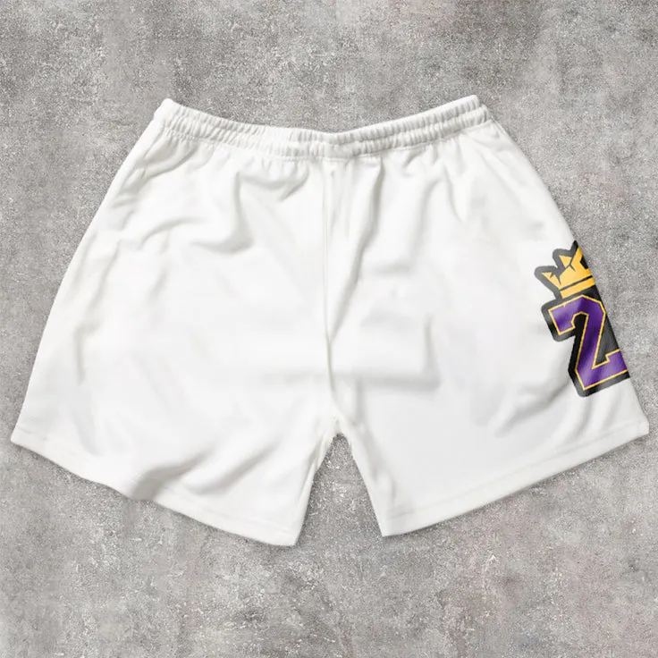 Comfortable Street Basketball Pattern Retro Shorts