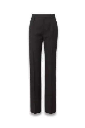 Crepe-trimmed Grain de Poudre Wool Straight-leg Pants