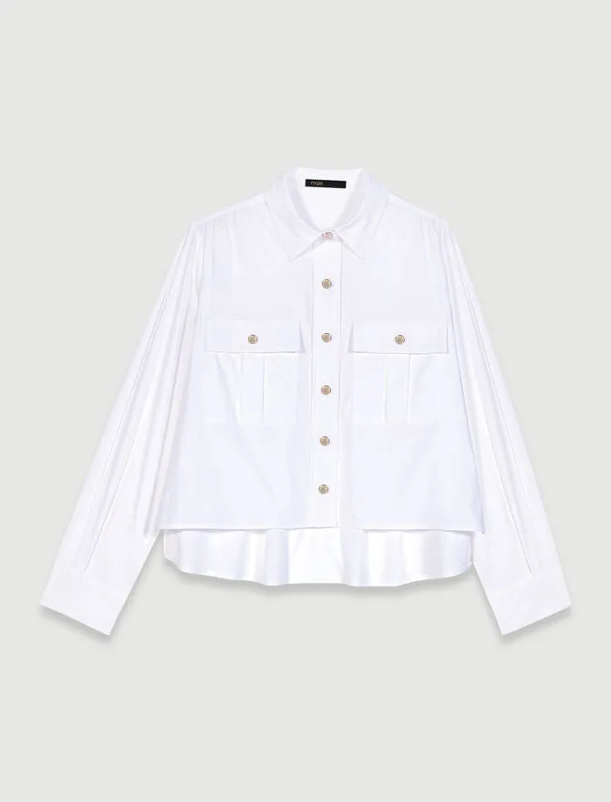 Cropped cotton shirt