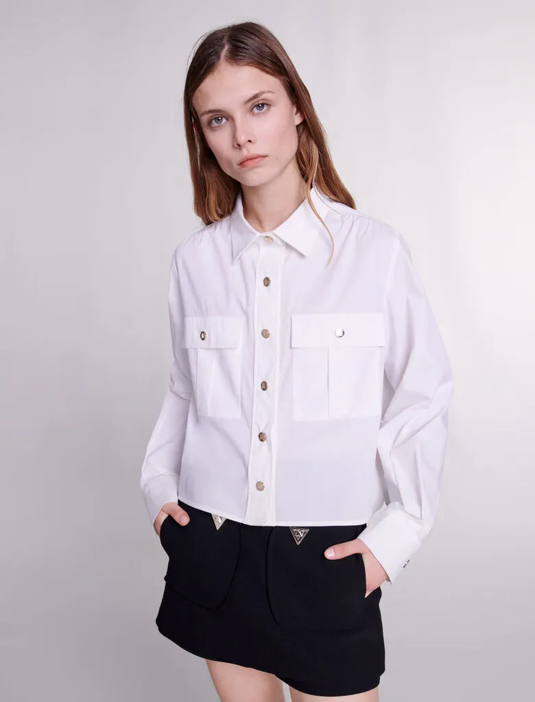 Cropped cotton shirt