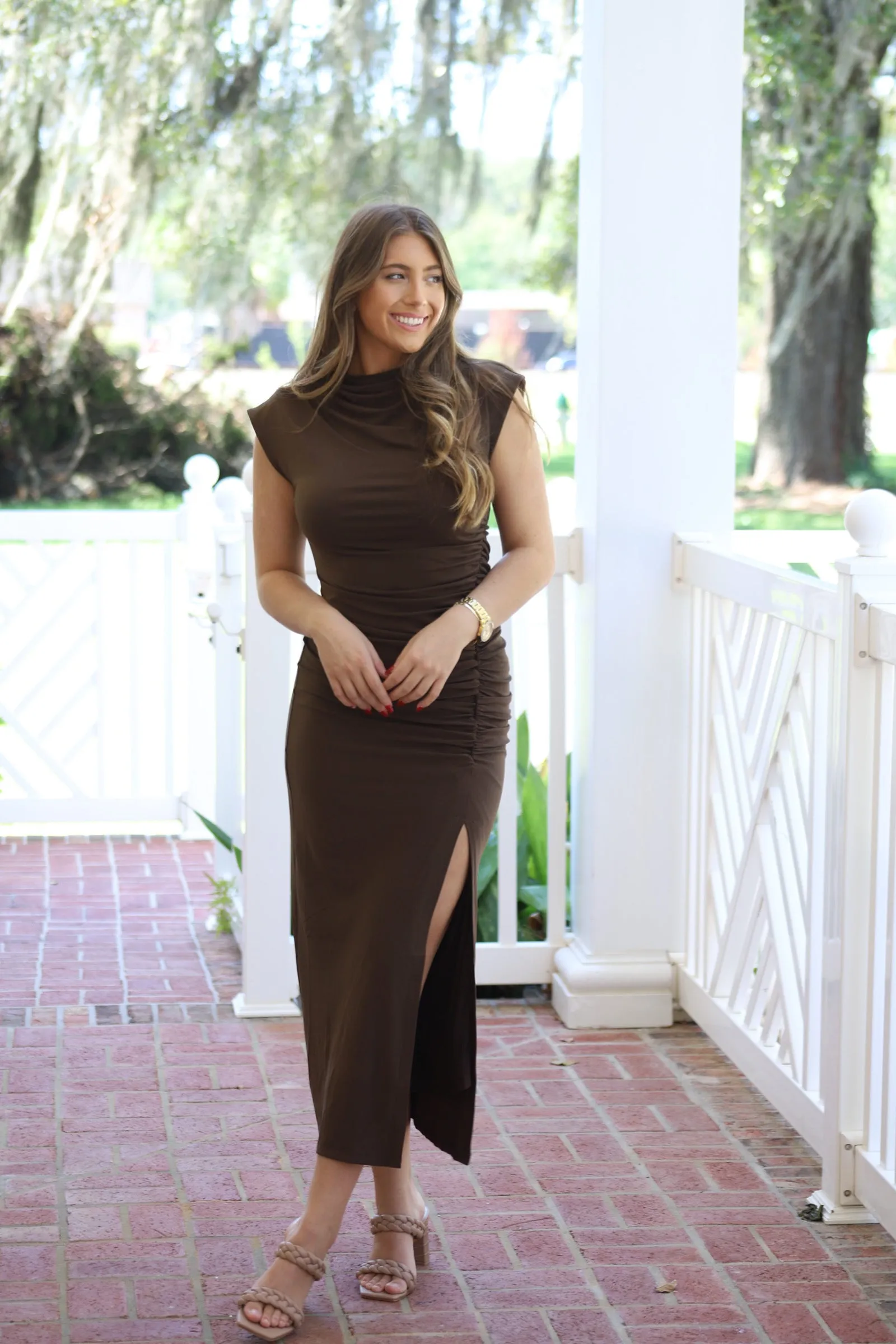 Deep Mocha Midi Dress