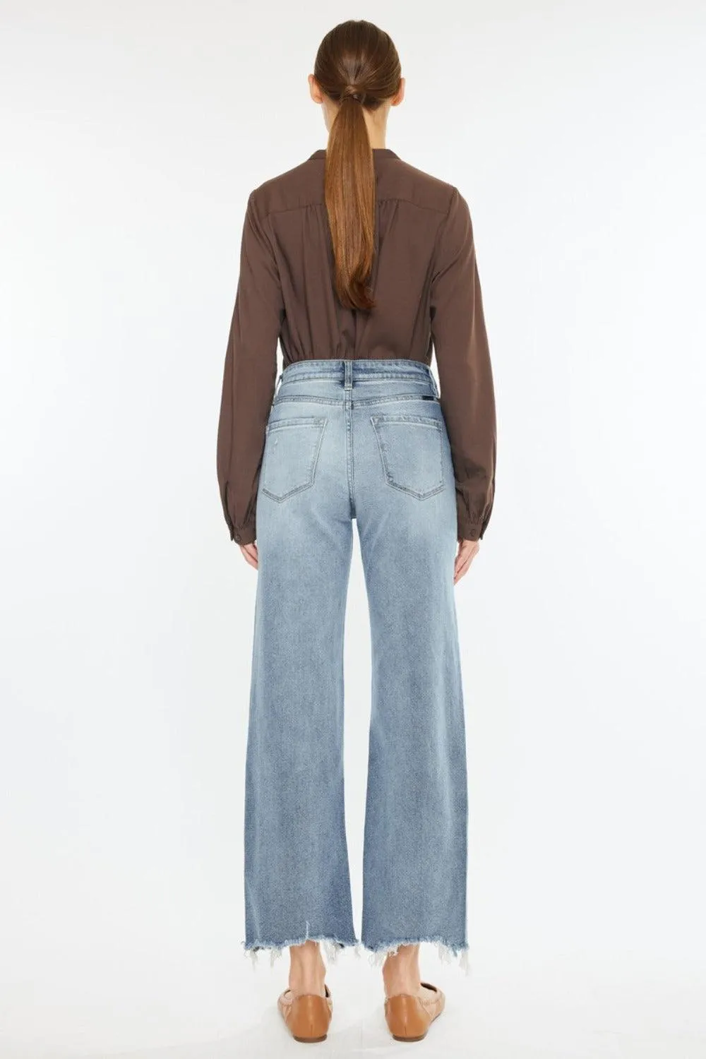 High Rise Slim Wide Leg Jeans