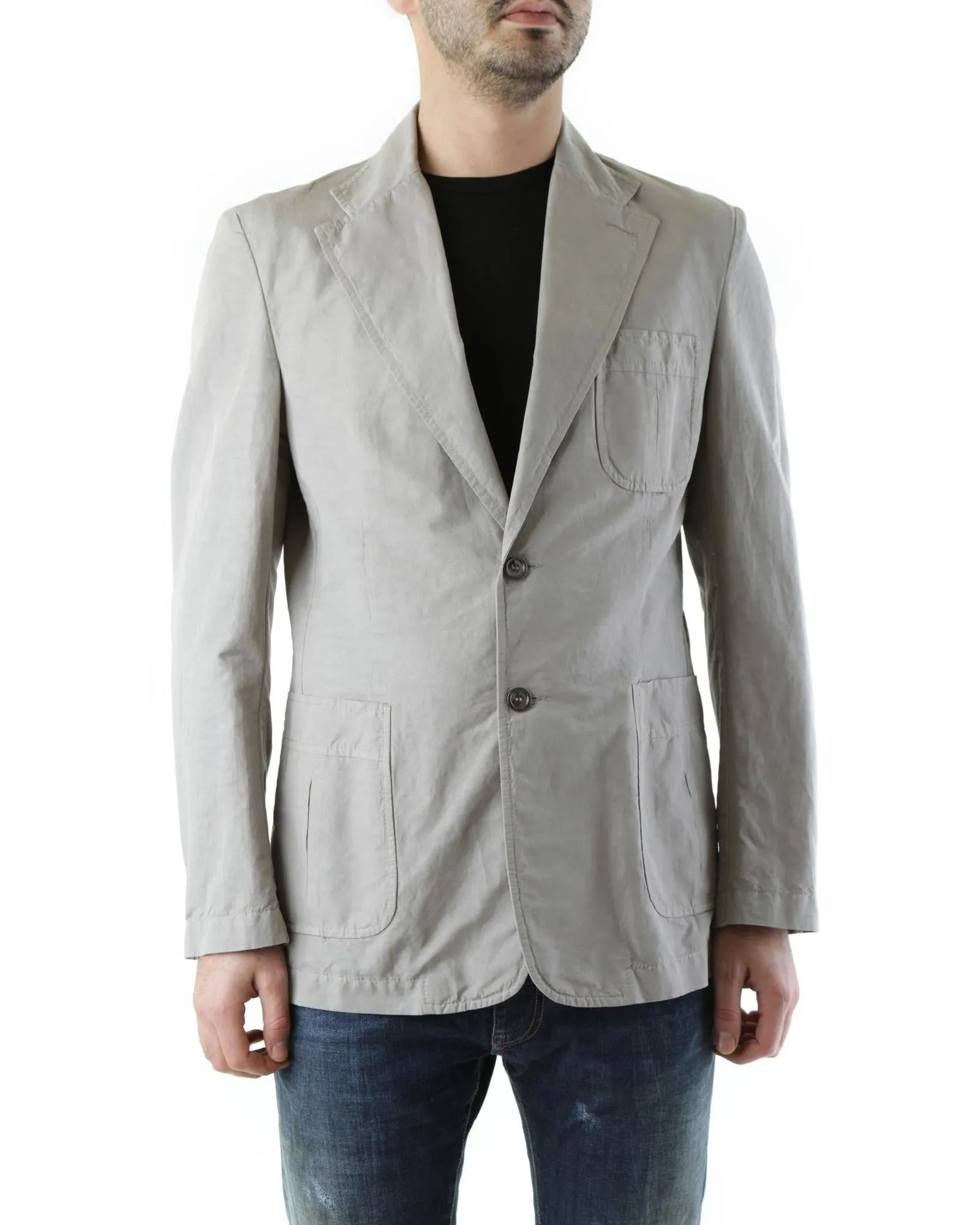 Husky Men's Cotton Blazer Light Gray