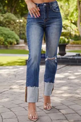 Katherine Dark Wash Cuffed Jeans