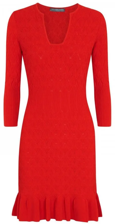 Knit Textured Stretchy Wool Dress