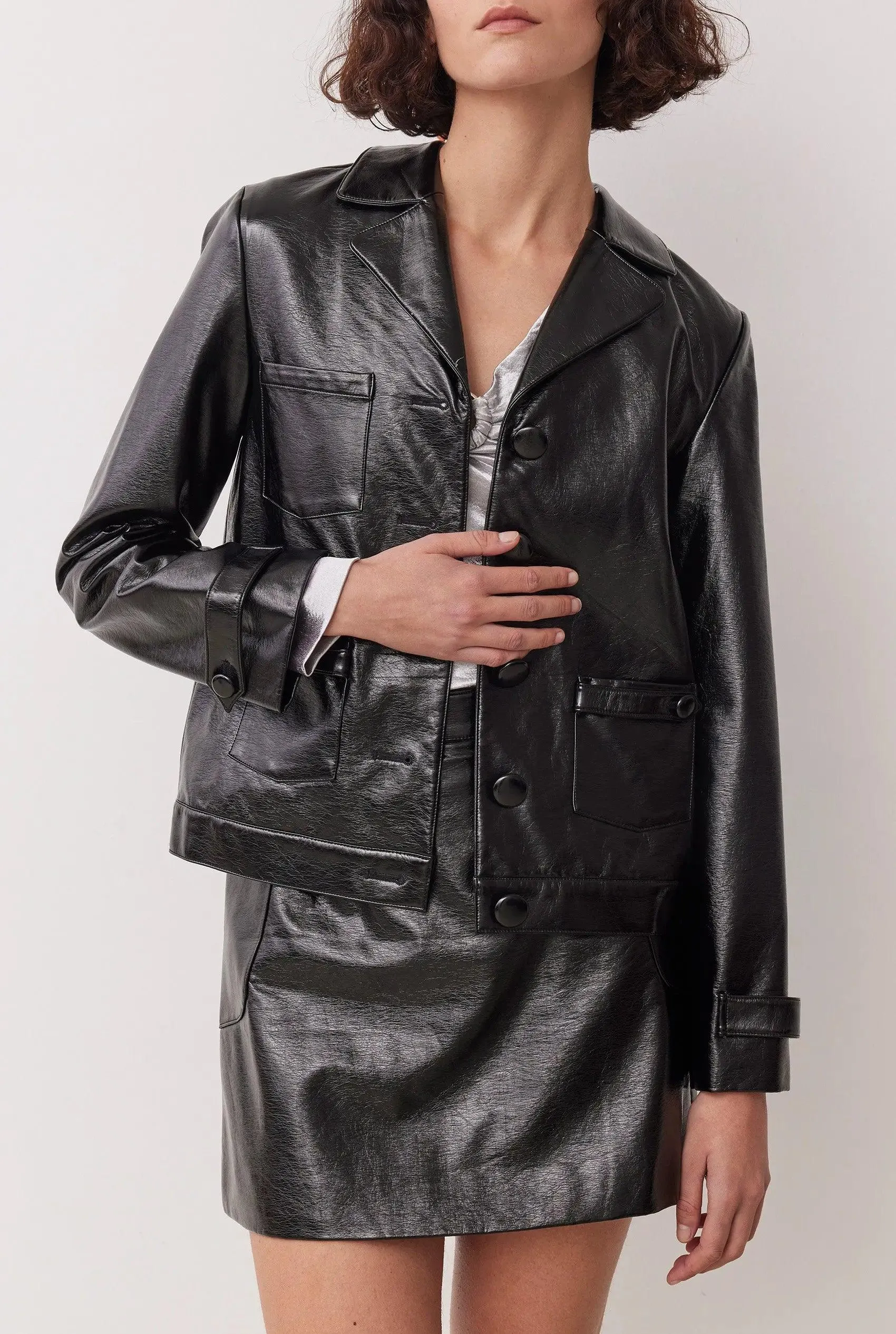 LANEWAY PU JACKET IN NOIR