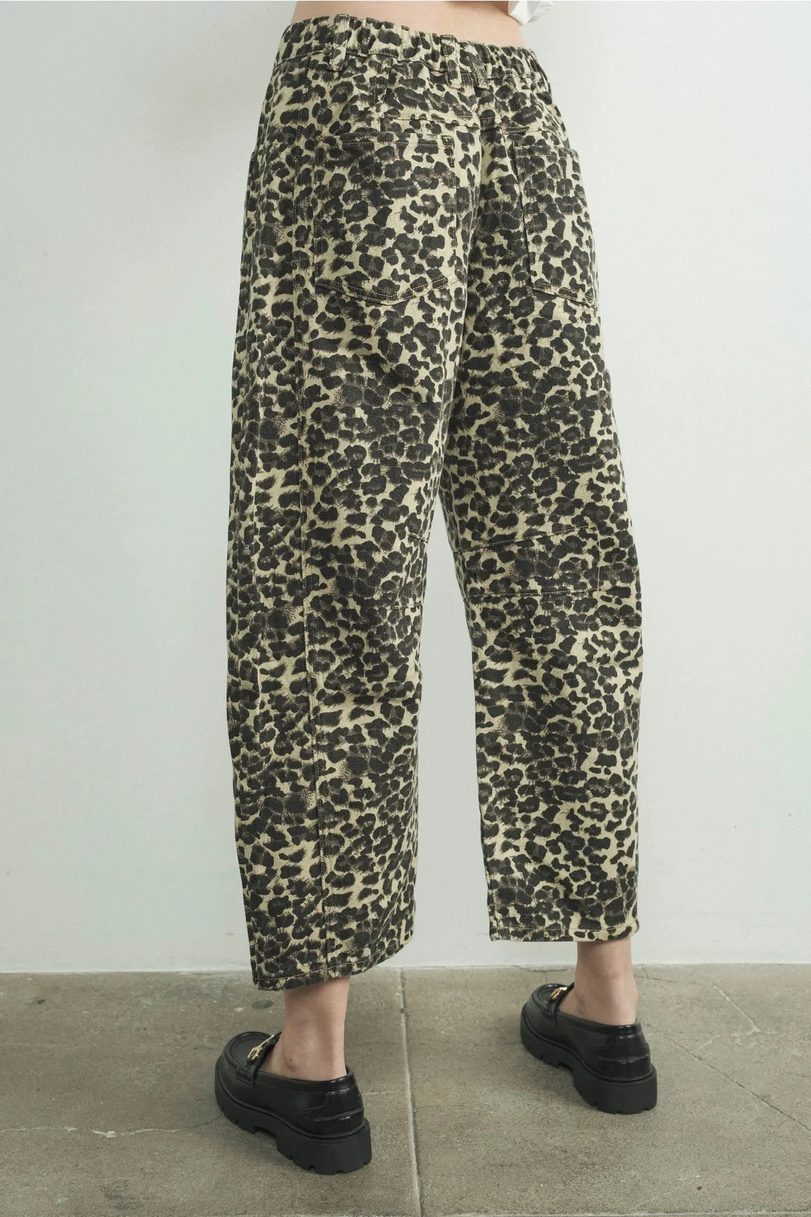 Leopard Print Denim Pants