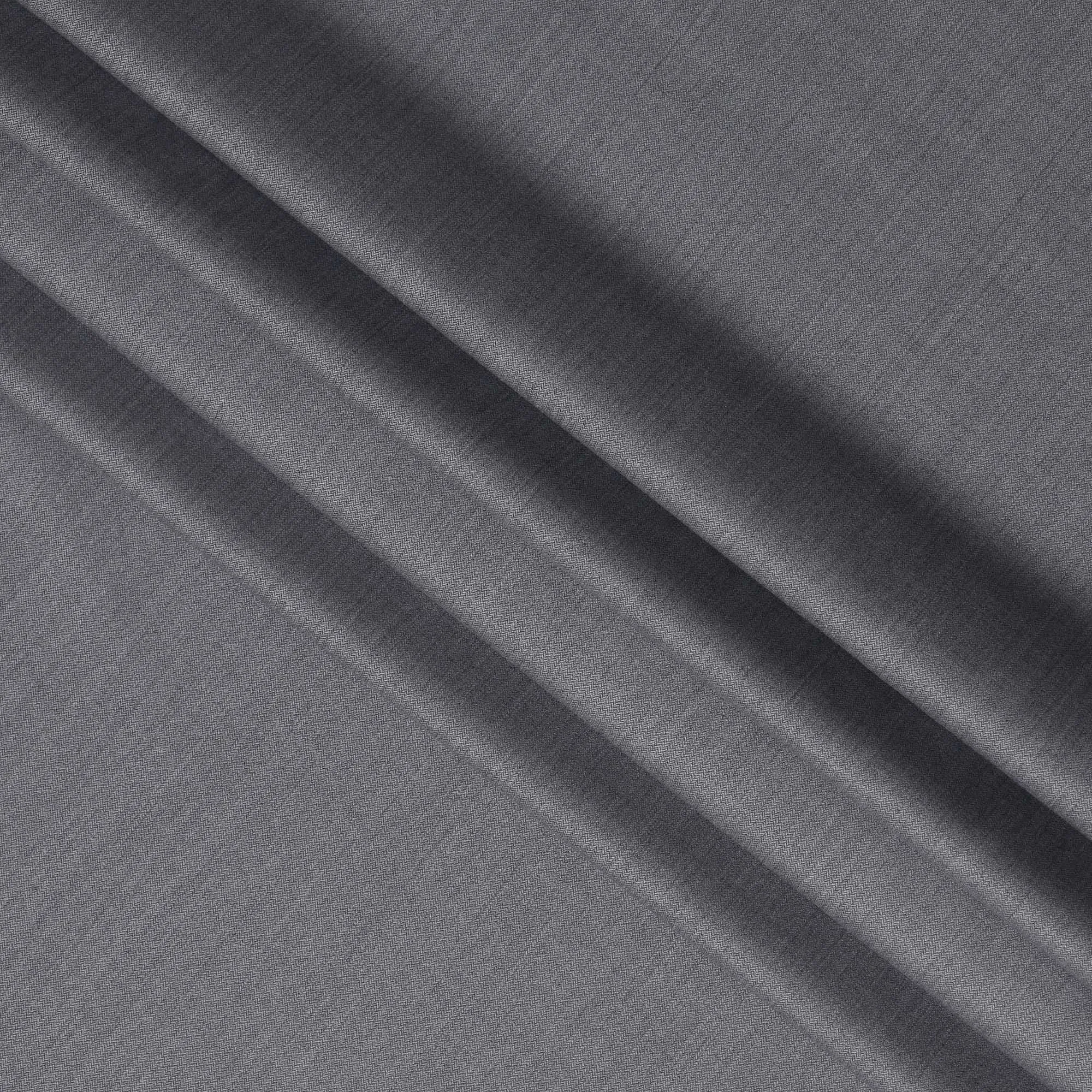 Light Grey SCABAL Super 120's All Wool Suiting Fabric Herringbone Design- 3.5 Meters, 150 cm Width, Made in the UK-D21250