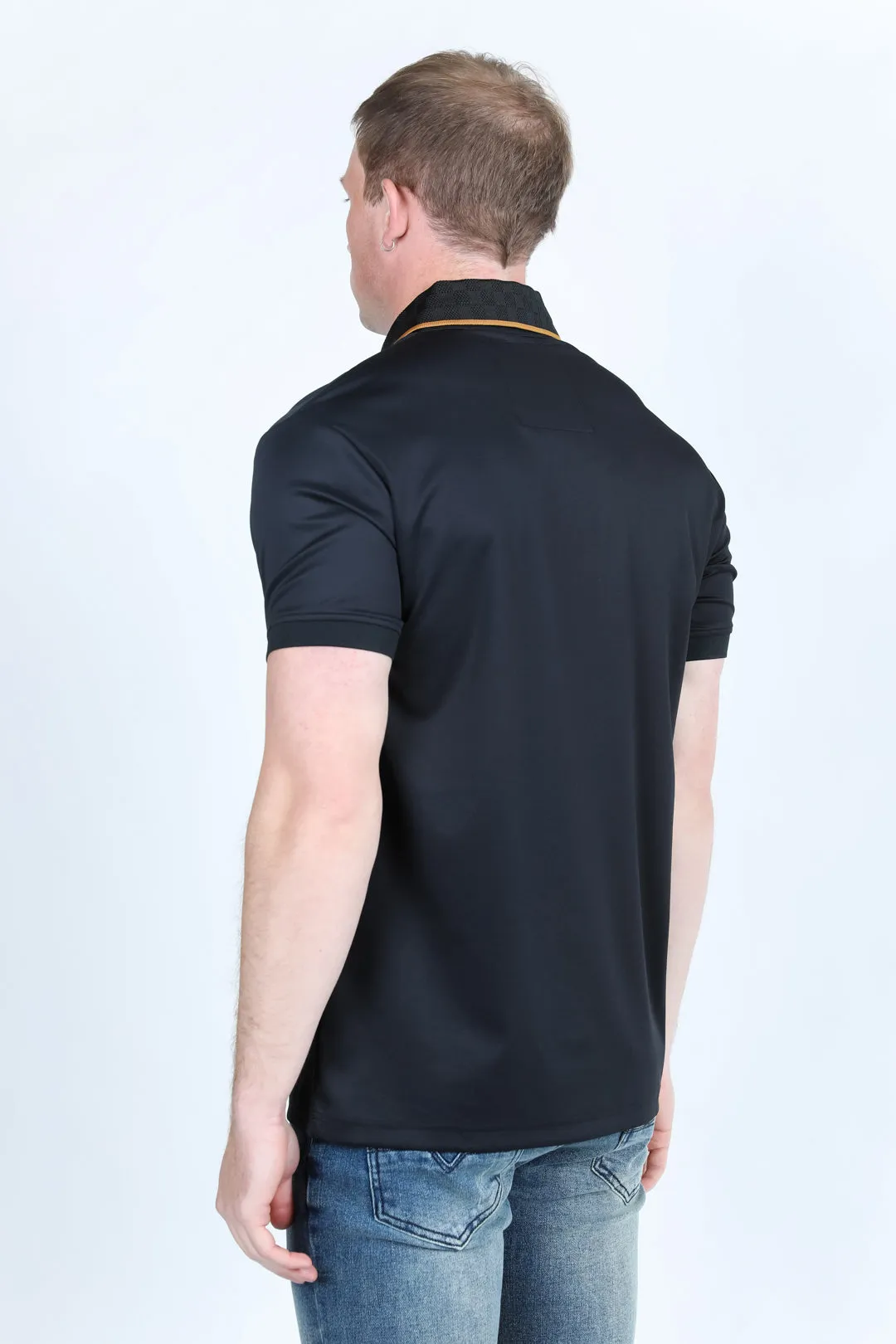 Mens Modern Fit Stretch Fashion Polo