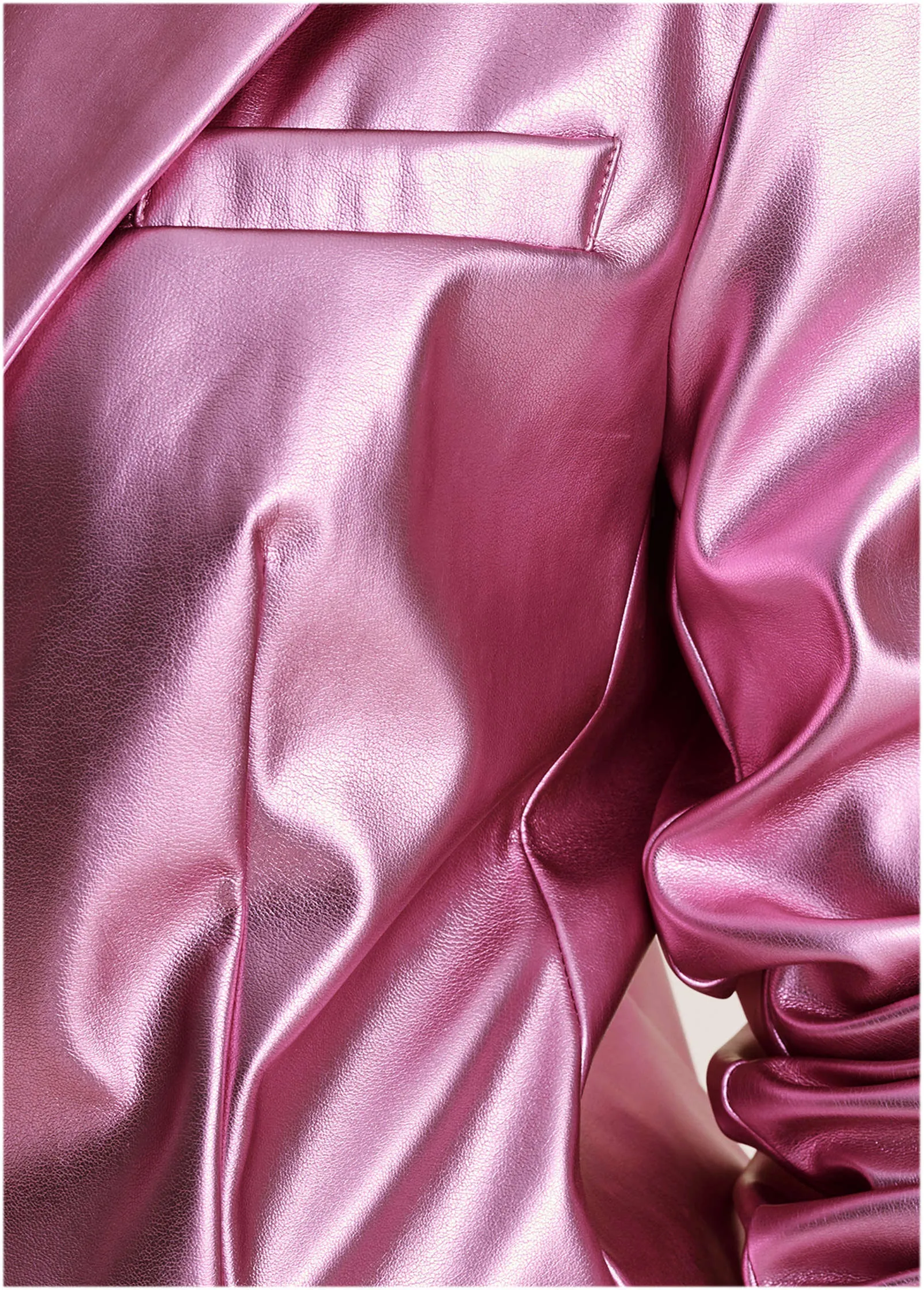 Metallic Shine Blazer - Pink Metallic