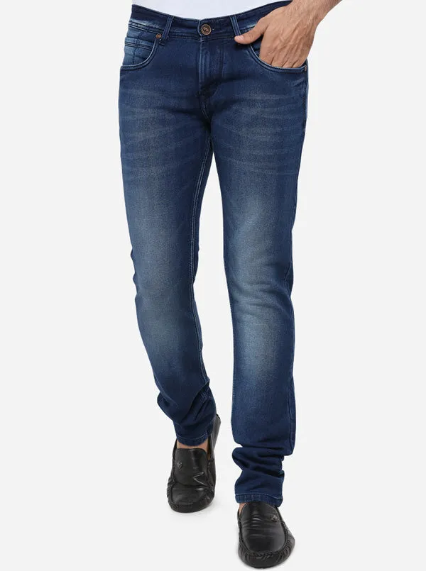 Ocean Blue Washed Slim Fit Jeans | JadeBlue