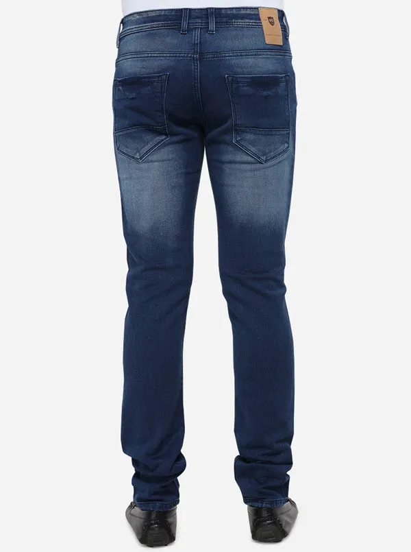 Ocean Blue Washed Slim Fit Jeans | JadeBlue