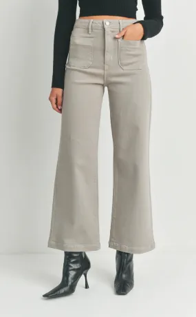 Patch Pocket Wide Leg Jean In Moonstone