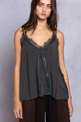 POL Lace Detail V-Neck Cami