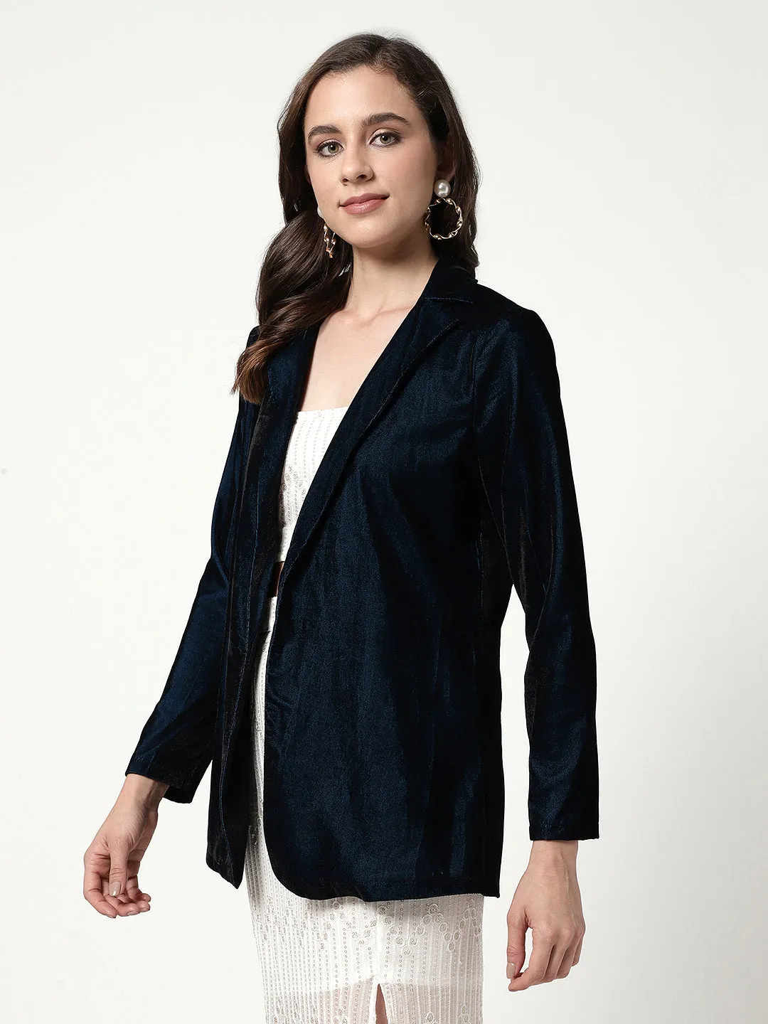 Solid Front Open Soft Blazer