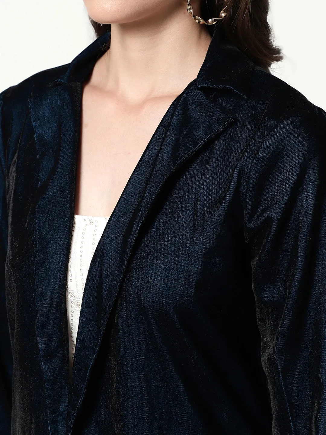 Solid Front Open Soft Blazer