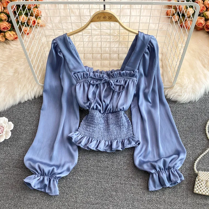 Stylish chiffon long sleeve tops fashion tops     S199