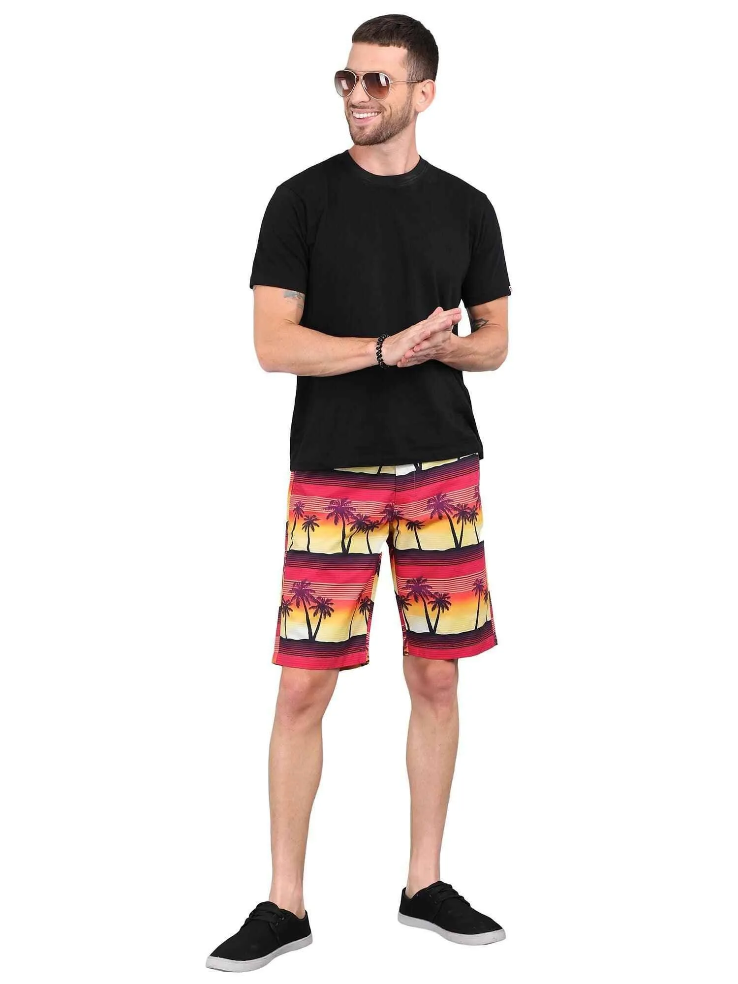 Sun Set Digital Printed Giza Cotton Men's Shorts