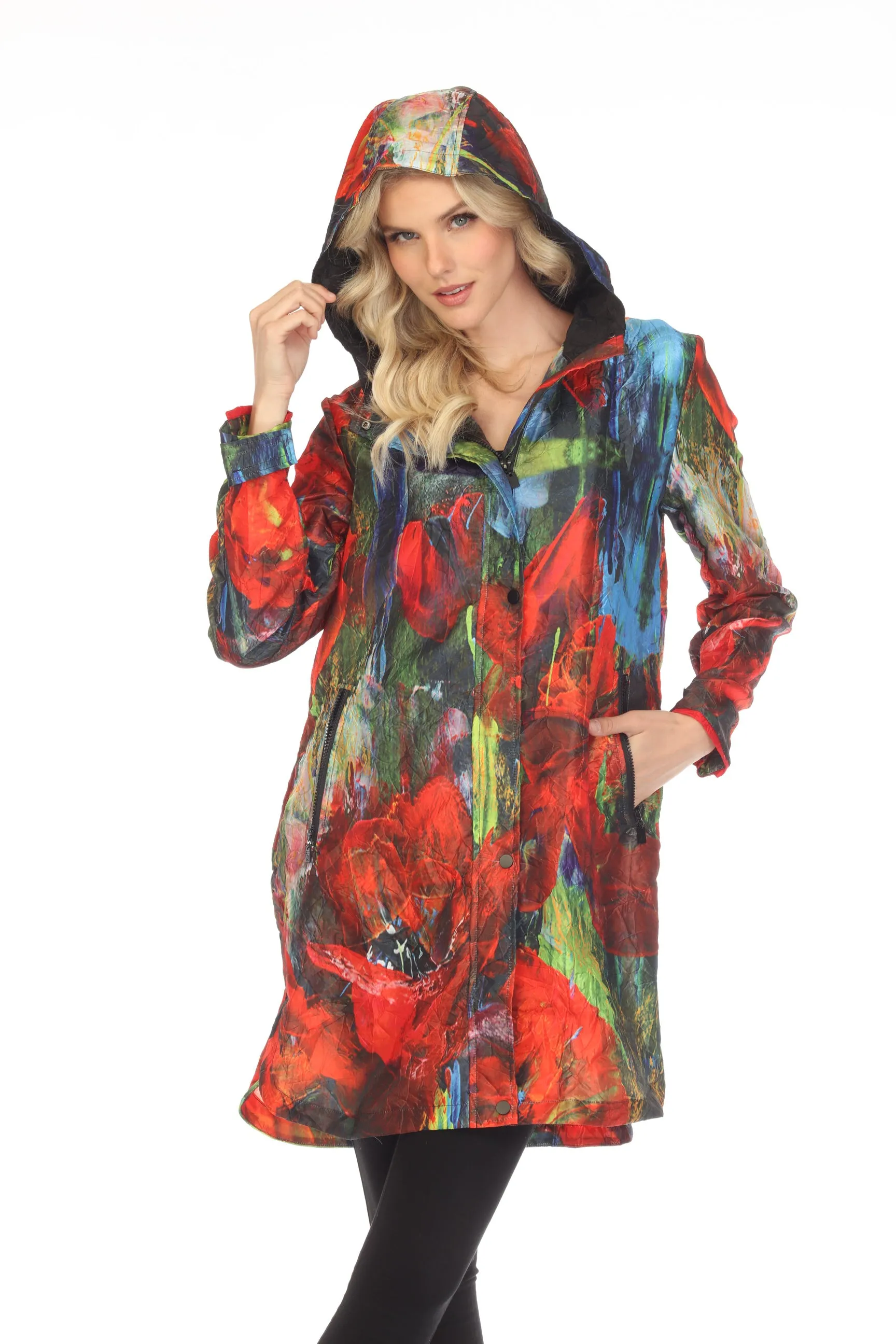 UBU Clothing Co. Crinkle Packable Rain Coat Boho Chic 21213P