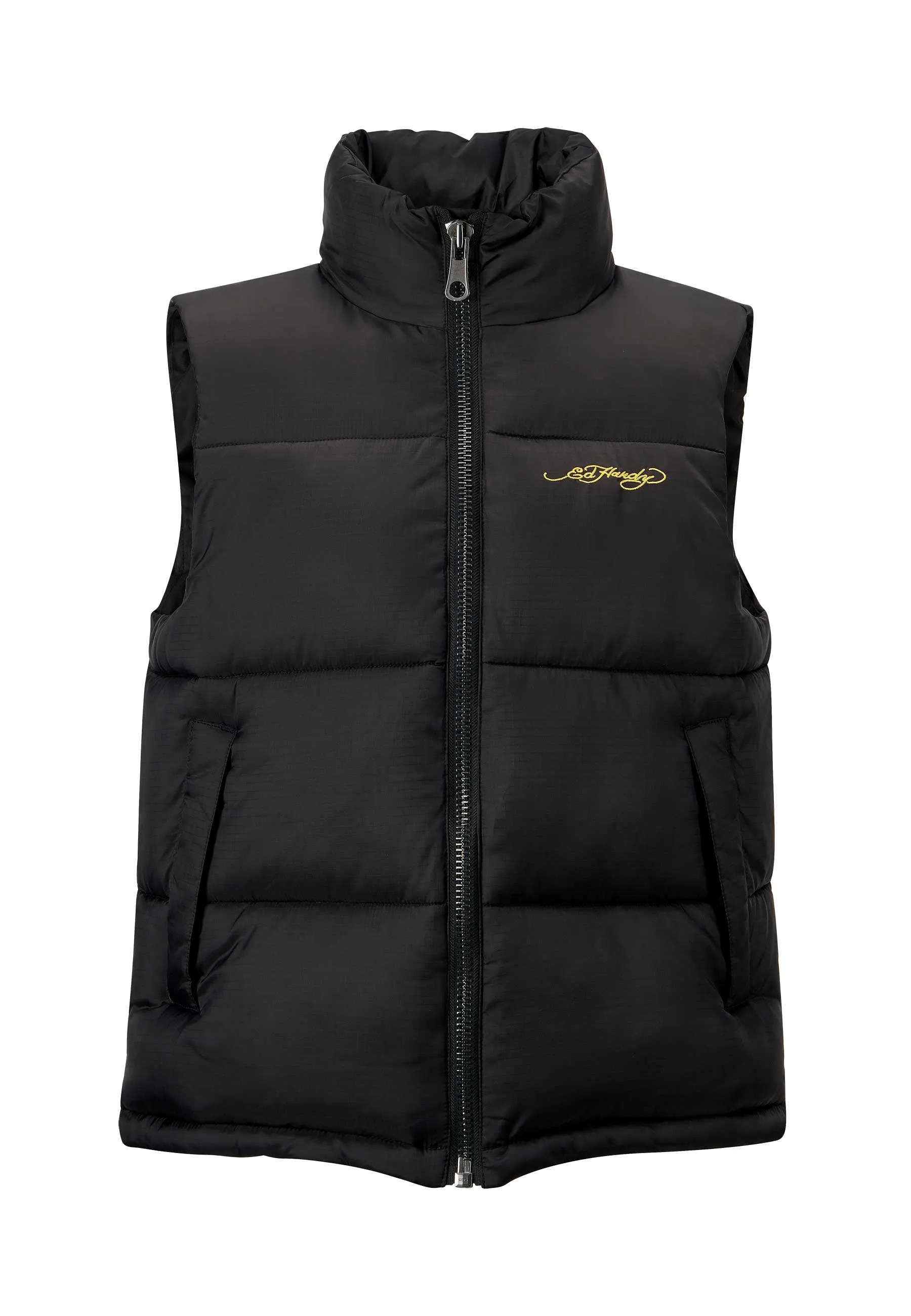 Womens True Til Death Gilet Puffer Jacket - Black