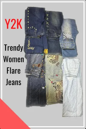 Y2K Trendy Women Flare Jeans Vintage pieces